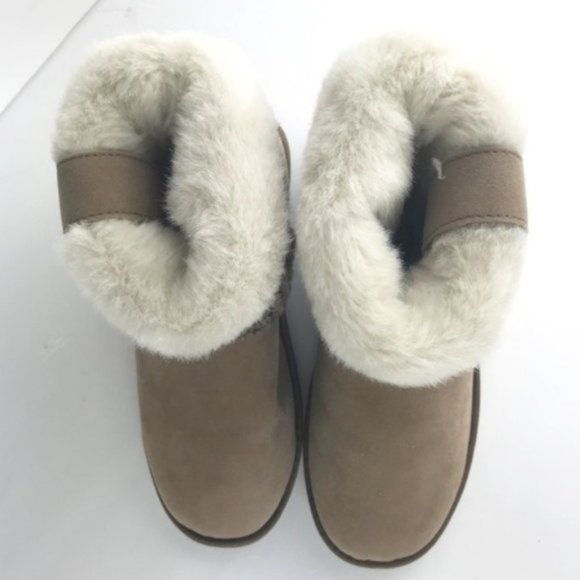 Womens Faux Suede Biege Faux fur Parvin Bootie - Picture 7 of 8